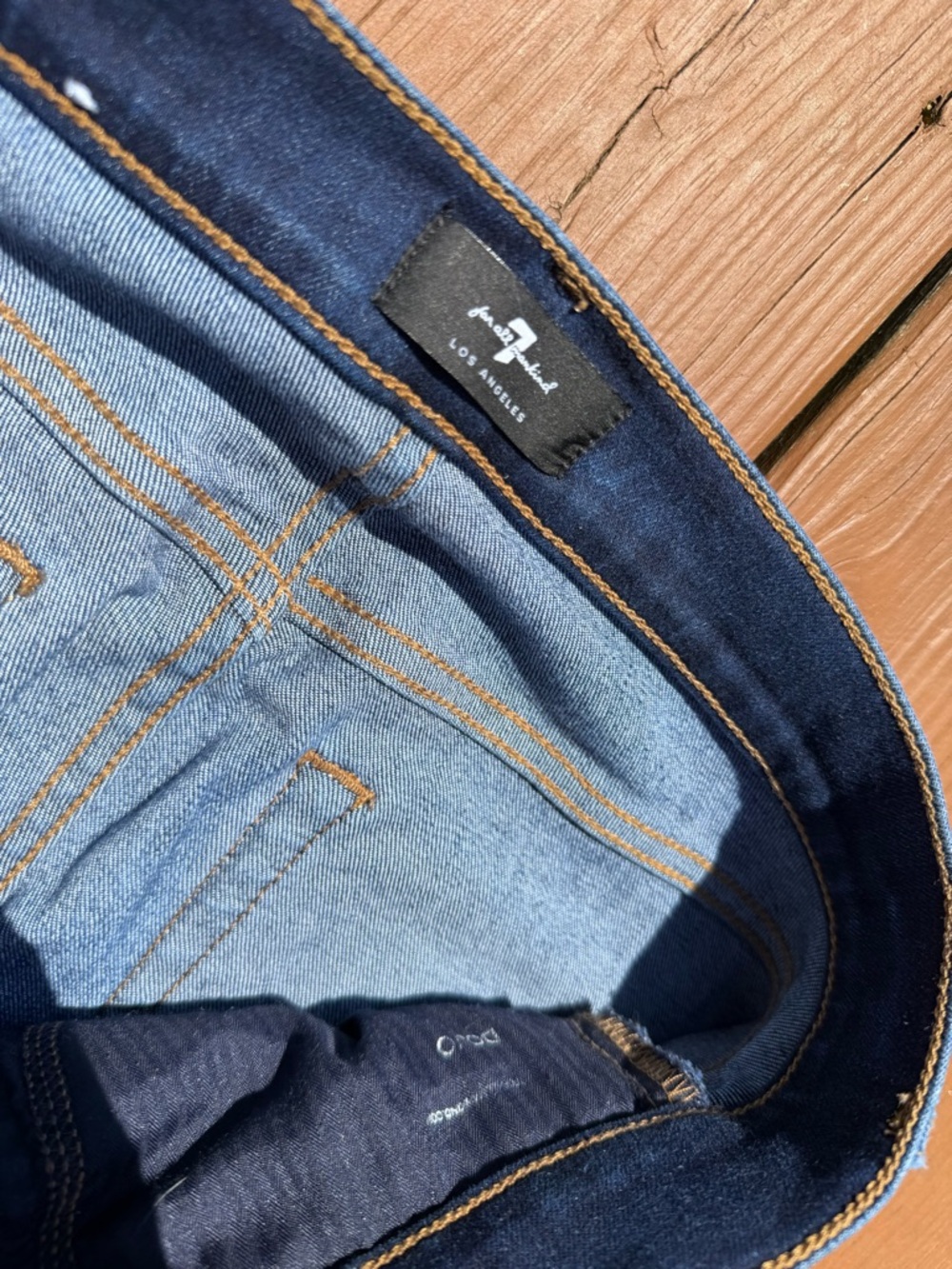 7 For All Mankind Dark Blue Flare Wide-Leg Jeans - Picture 6 of 6